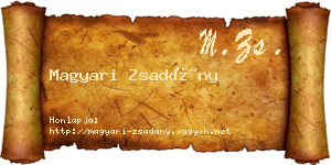 Magyari Zsadány névjegykártya